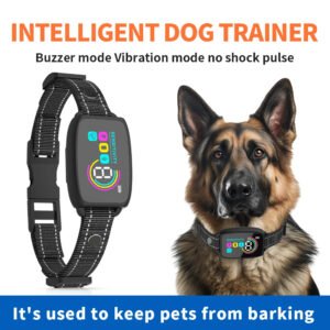 4f0f3060-e7af-4dba-9378-53849db768b8.jpg Smart Automatic Anti Barking Dog Collar Rechargeable Bark Stopper Stop Barking HD Digital Display IP67 Waterproof Collar For Dogs Pet Products